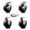 Service Caster 5 Inch Glass Filled Nylon Caster Set with Roller Bearings 2 Brakes 2 Rigid SCC SCC-20S520-GFNR-TLB-2-R-2 - alternate 6